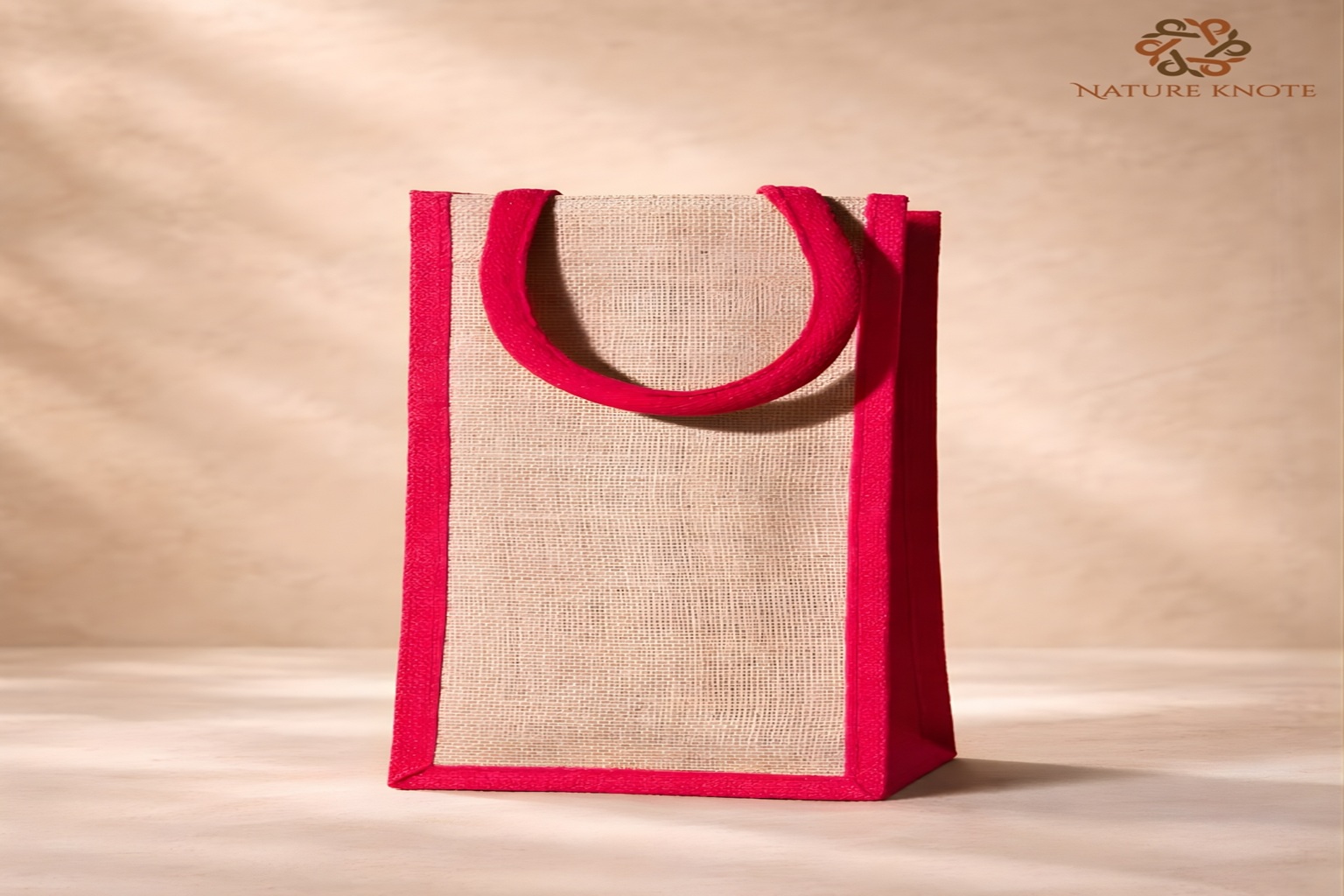 🎁 Striped Jute & Fabric Gift Bag – Eco-Friendly Style with a Touch of Elegance 🌿