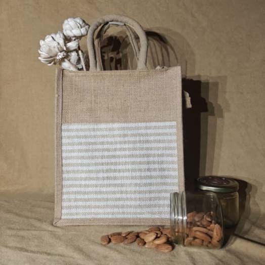 Natural Jute Bag with Clear View Window